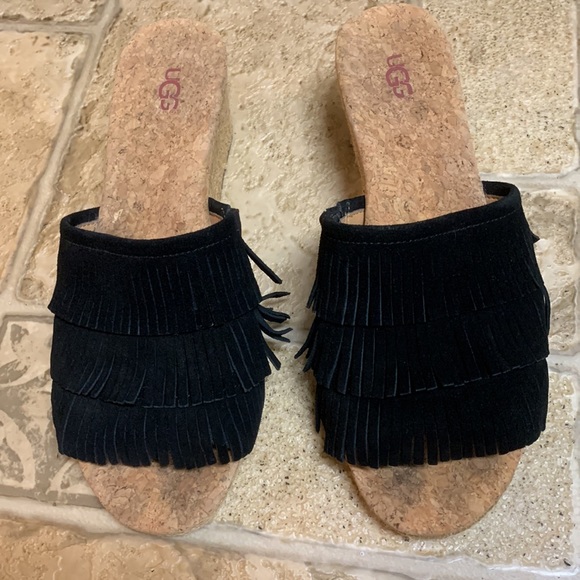 Ugg Kendra Fringe Cork Wedge sandal - Picture 2 of 10